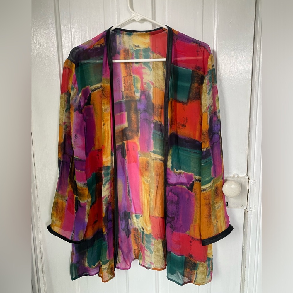 Vintage multicolored sheer cover up